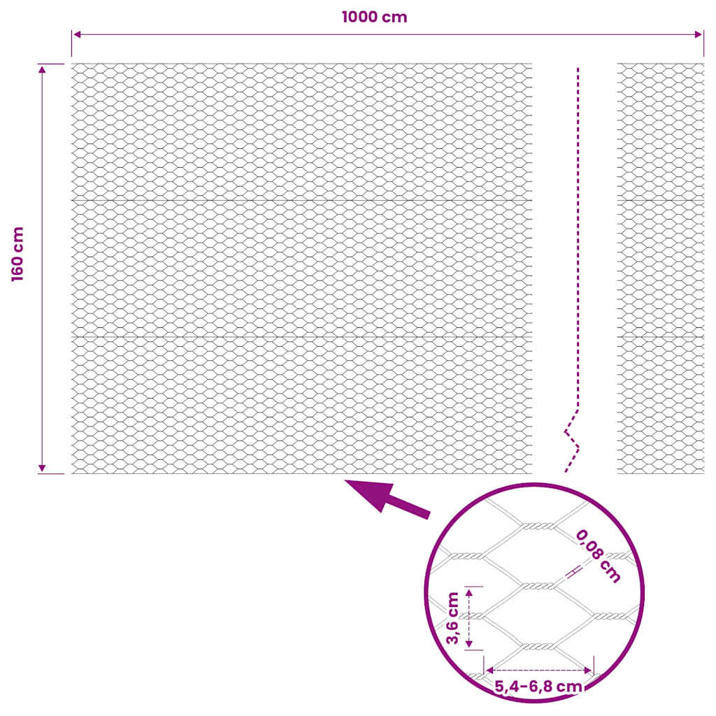 vidaXL Hexagonzaun Grün 1,6 x 10 m PVC