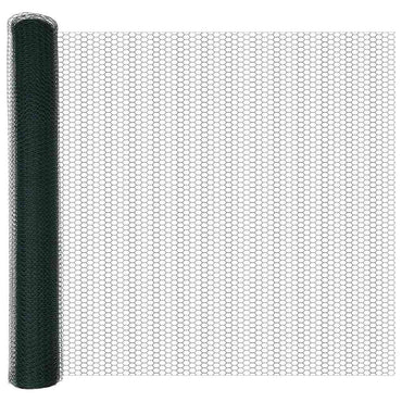 vidaXL Hexagonzaun Grün 1 x 50 m PVC
