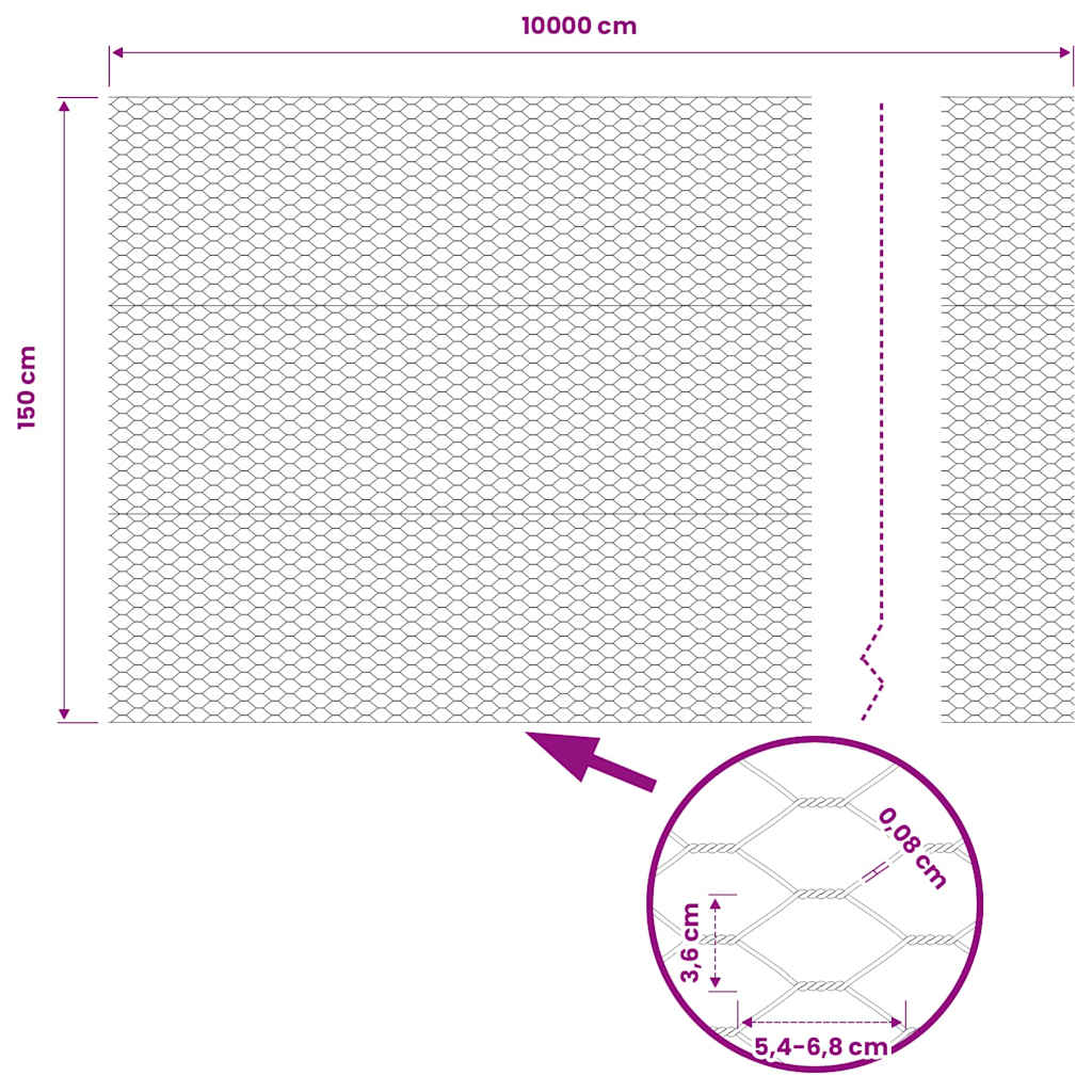 vidaXL Hexagonzaun Grün 1,5 x 100 m PVC