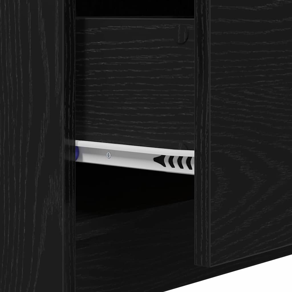 vidaXL Badezimmerschrank mit Tür Schwarz Eichen-Optik 59 x 37 x 59 cm