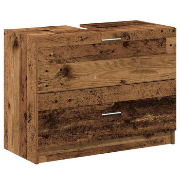 vidaXL Badezimmerschrank mit Tür Altholz 78 x 37 x 59 cm Holzwerkstoff