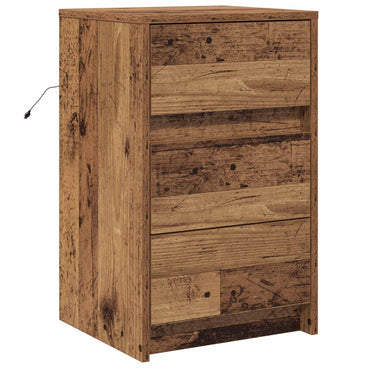 vidaXL Nachttisch mit Schubladen Altholz 38 x 34 x 61 cm Holzwerkstoff