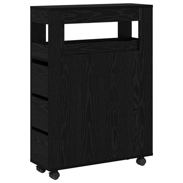 vidaXL Badezimmermöbel-Set Schwarz Eichen-Optik 65 x 23 x 87 cm