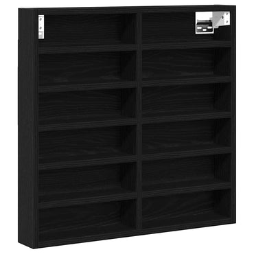 vidaXL Vitrine Schwarz Eichen-Optik 60 x 8,5 x 58 cm Holzwerkstoff