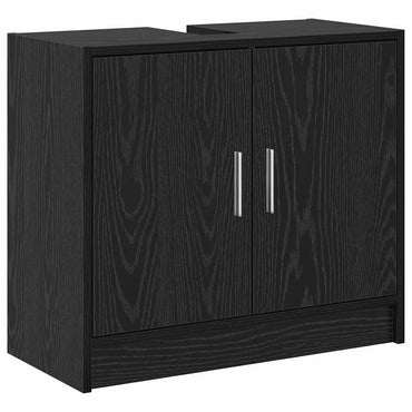 vidaXL Badezimmerschrank mit Tür Schwarz Eichen-Optik 63 x 29 x 55 cm