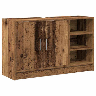 vidaXL Badezimmerschrank mit Tür Altholz 90 x 29 x 55 cm Holzwerkstoff