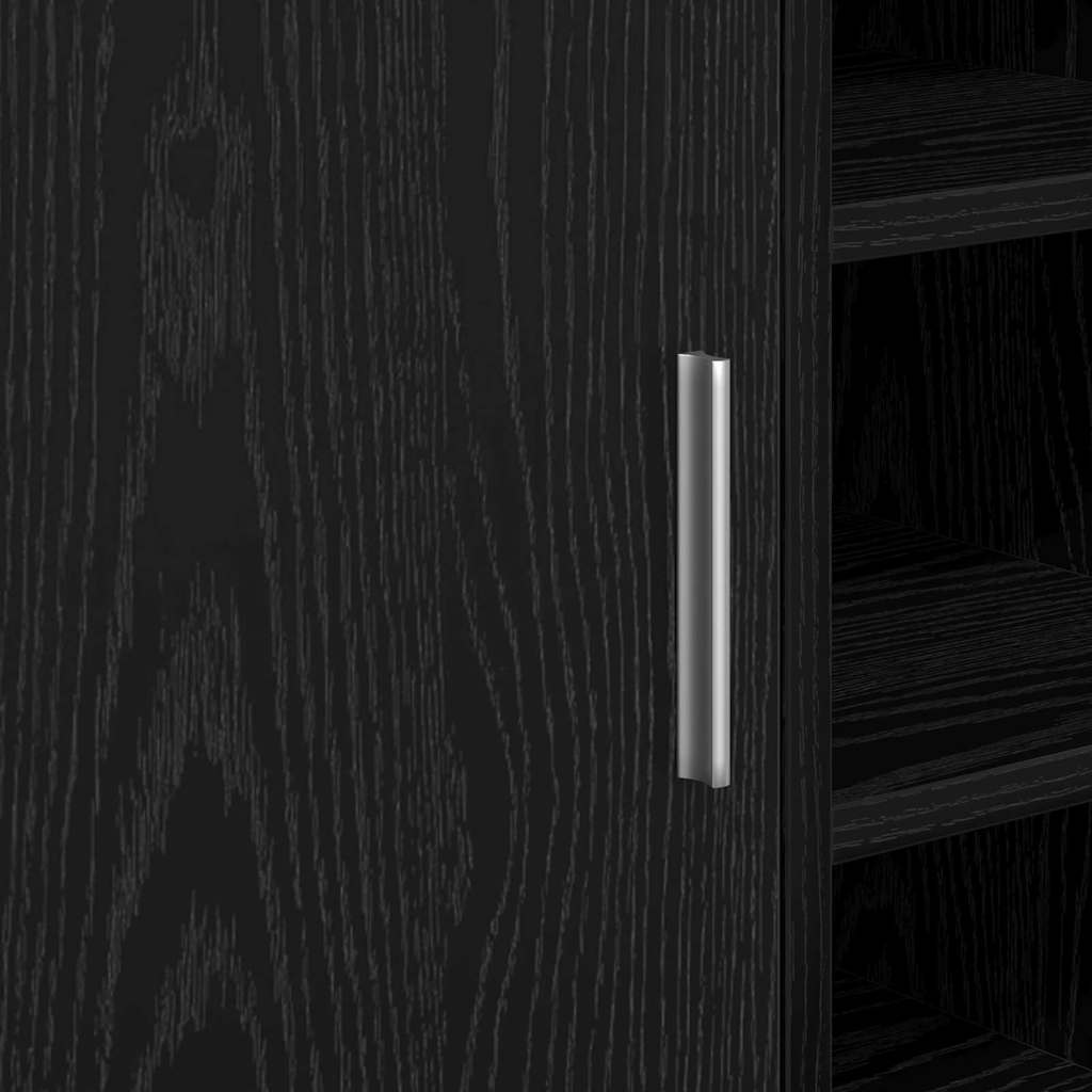 vidaXL Badezimmerschrank mit Tür Schwarz Eichen-Optik 63 x 29 x 55 cm