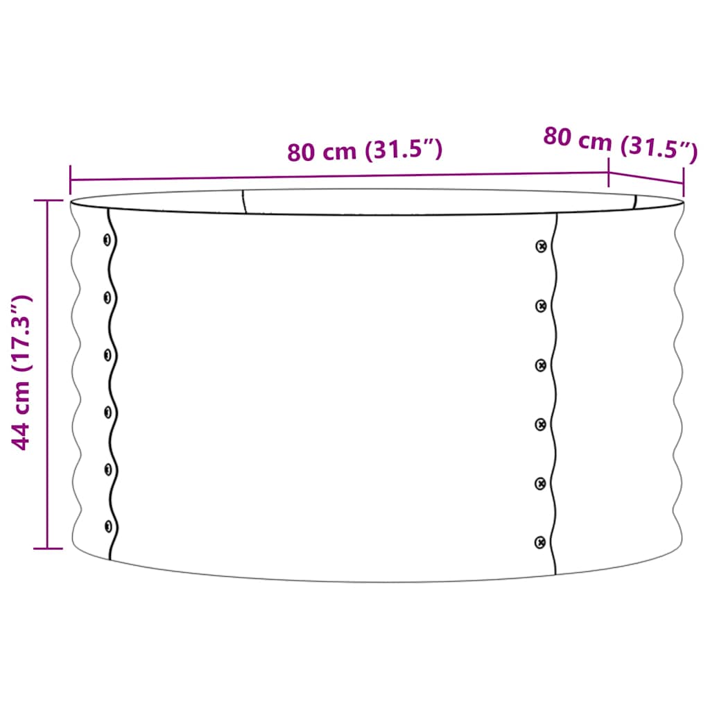 vidaXL Hochbeet Grün 80 x 80 x 44 cm Stahl