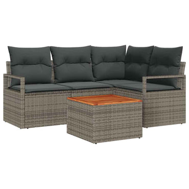 vidaXL Ensemble de canapés de jardin avec coussins 5 pcs Gris résine tressée