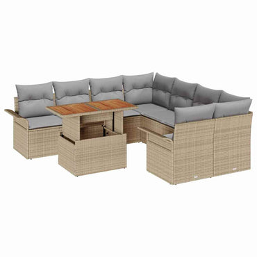 vidaXL Salon de jardin avec coussins beige et gris clair