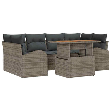 vidaXL Salon de jardin avec coussins 7 pcs Gris