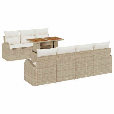 vidaXL Garten-Sofa-Set mit Kissen 8 pcs Beige und Creme