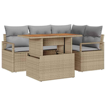 vidaXL Garten Essgruppe mit Kissen 5 pcs Beige und Grau