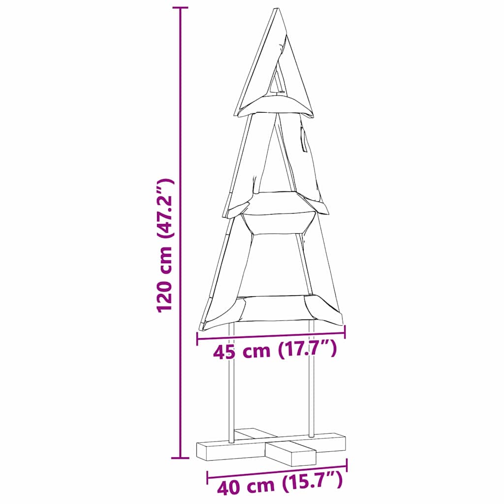 vidaXL Weihnachtsbaum mit Ständer Braun 120 cm Massivholz Teak