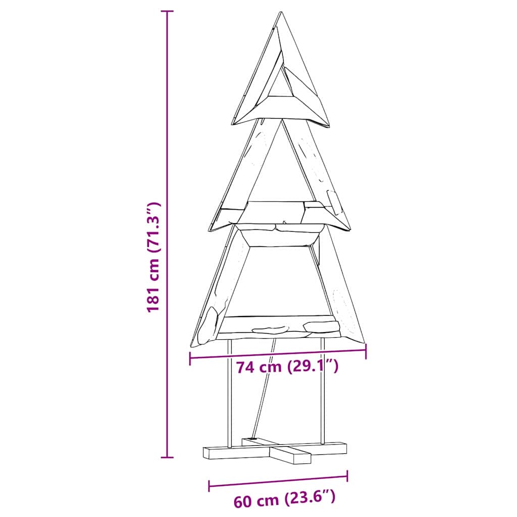 vidaXL Weihnachtsbaum mit Ständer Braun 181 cm Massivholz Teak