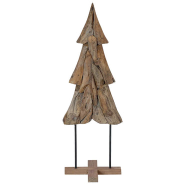 vidaXL Weihnachtsbaum mit Ständer Braun 121 cm Massivholz Teak