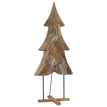 vidaXL Weihnachtsbaum mit Ständer Braun 181,5 cm Massivholz Teak