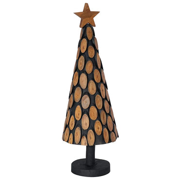 vidaXL Weihnachtsbaum mit Ständer Braun 90 cm Massivholz Teak