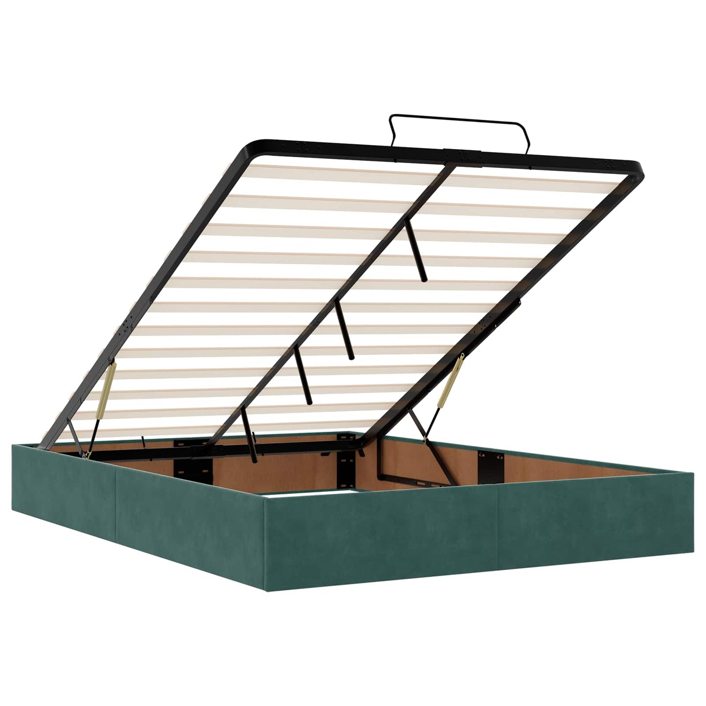 Bettgestell mit Matratze mit Matratze 2 pcs Grün Samt