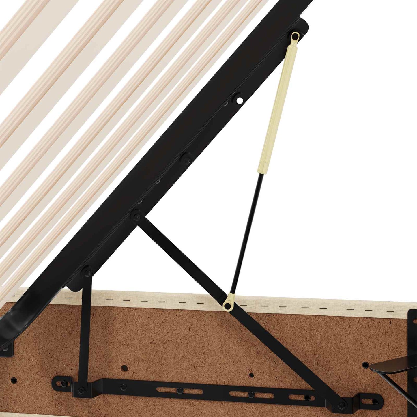 vidaXL Aufbewahrungsbett mit Matratze Creme 140 x 190 cm Polyester
