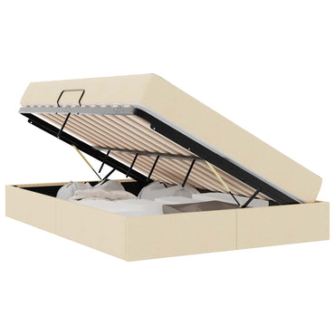 vidaXL Aufbewahrungsbett mit Matratze Creme 140 x 190 cm Polyester
