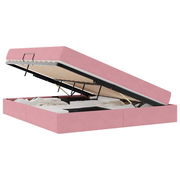 vidaXL Aufbewahrungsbett mit Matratze Rosa 180 x 200 cm Samt