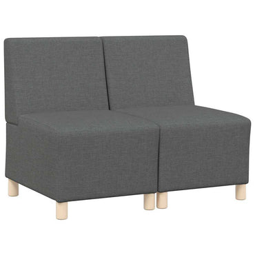 vidaXL Canapé modulable sans accoudoirs 2 pcs Gris foncé 55 x 74 x 82 cm Tissu