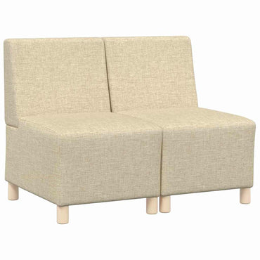 vidaXL Canapé modulable sans accoudoirs 2 pcs Crème 55 x 74 x 82 cm Tissu