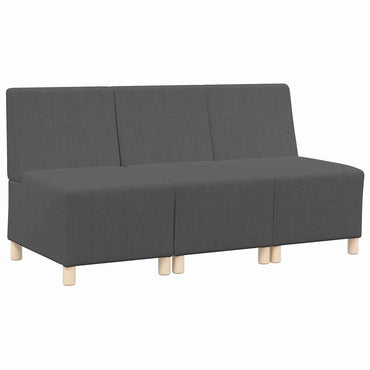 vidaXL Canapé modulaire sans accoudoirs 3 pcs Gris foncé 55 x 74 x 82 cm