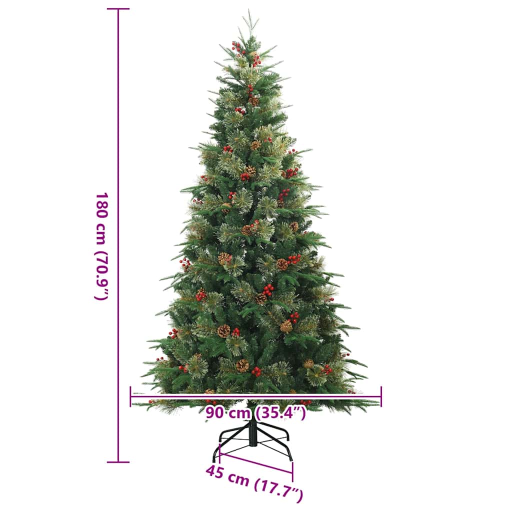 vidaXL Künstlicher klappbarer Weihnachtsbaum mit Ständer Grün 180 cm