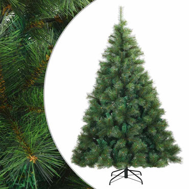 vidaXL Künstlicher klappbarer Weihnachtsbaum Grün 210 cm PVC, Stahl