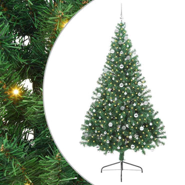 vidaXL Künstlicher vorbeleuchteter Weihnachtsbaum Grün 240 cm PVC