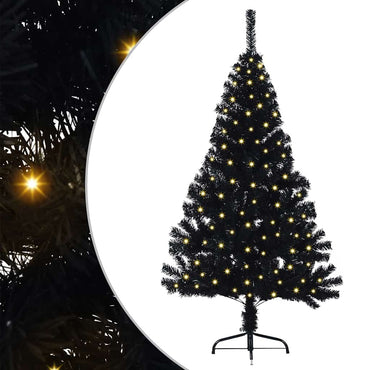 vidaXL Künstlicher vorbeleuchteter Weihnachtsbaum Schwarz 120 cm PVC