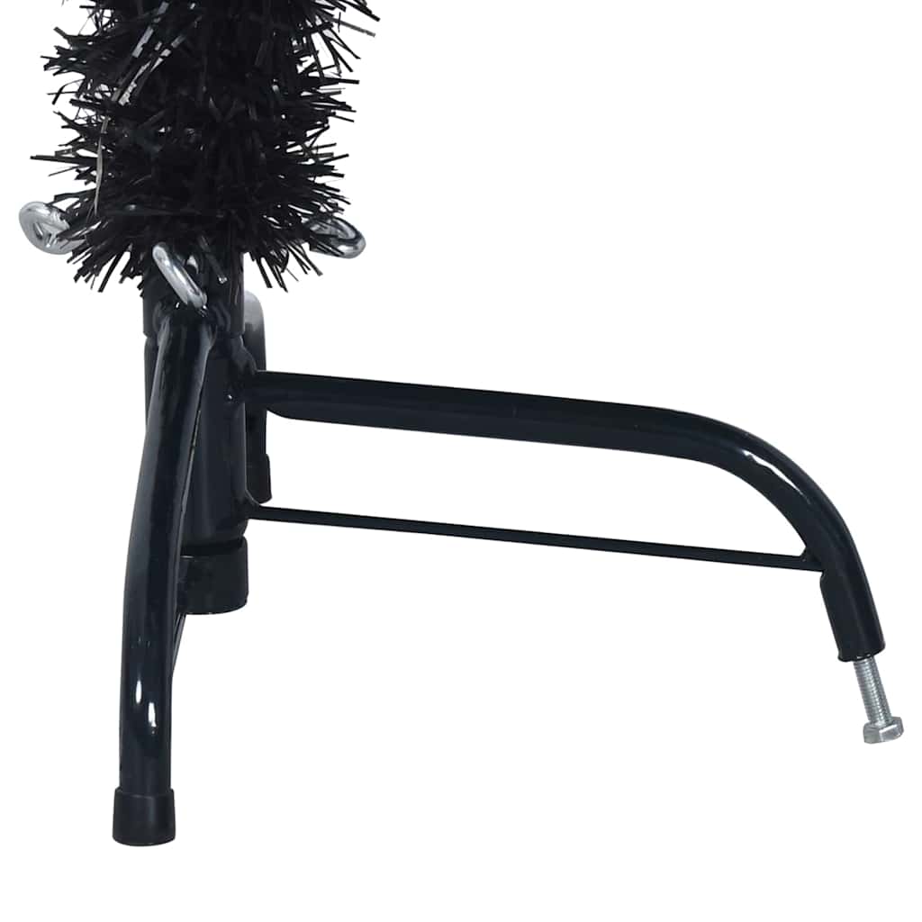 vidaXL Künstlicher vorbeleuchteter Weihnachtsbaum Schwarz 120 cm PVC