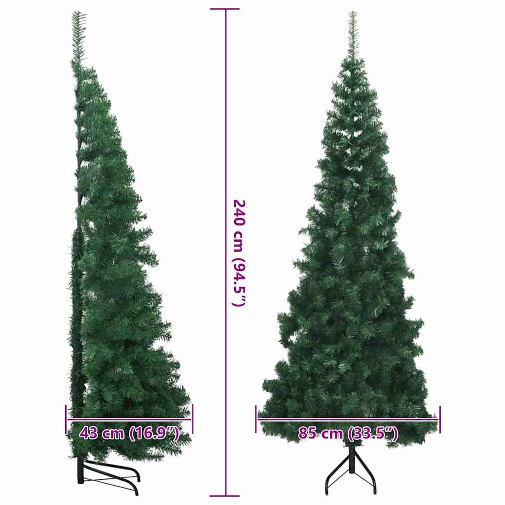 vidaXL Eckiger künstlicher Weihnachtsbaum Grün 240 cm PVC und Metall