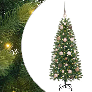 vidaXL Künstlicher Weihnachtsbaum mit 150 LEDs Grün 120 cm PE und PVC