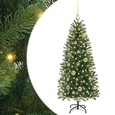 vidaXL Künstlicher Weihnachtsbaum mit 150 LEDs Grün 120 cm PE und PVC