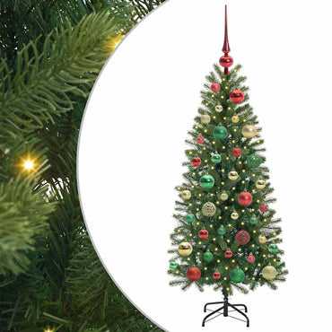 vidaXL Künstlicher Weihnachtsbaum mit 150 LEDs Grün 120 cm PE und PVC