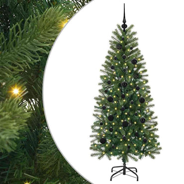 vidaXL Künstlicher Weihnachtsbaum mit 150 LEDs Grün 150 cm PE und PVC