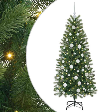 vidaXL Künstlicher Weihnachtsbaum mit 150 LEDs Grün 150 cm PE und PVC
