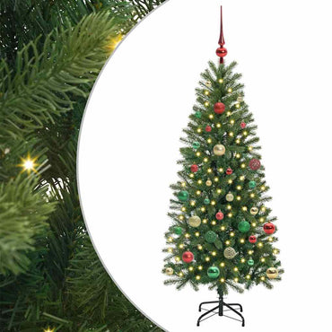 vidaXL Künstlicher Weihnachtsbaum mit 150 LEDs Grün 150 cm PE und PVC