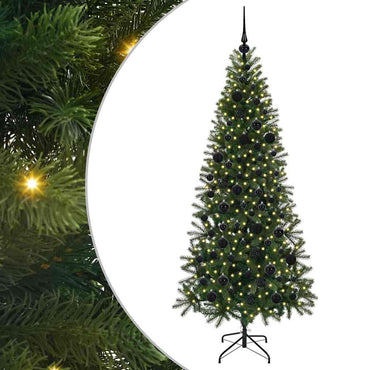 vidaXL Künstlicher Weihnachtsbaum mit 300 LEDs Grün 180 cm PE und PVC