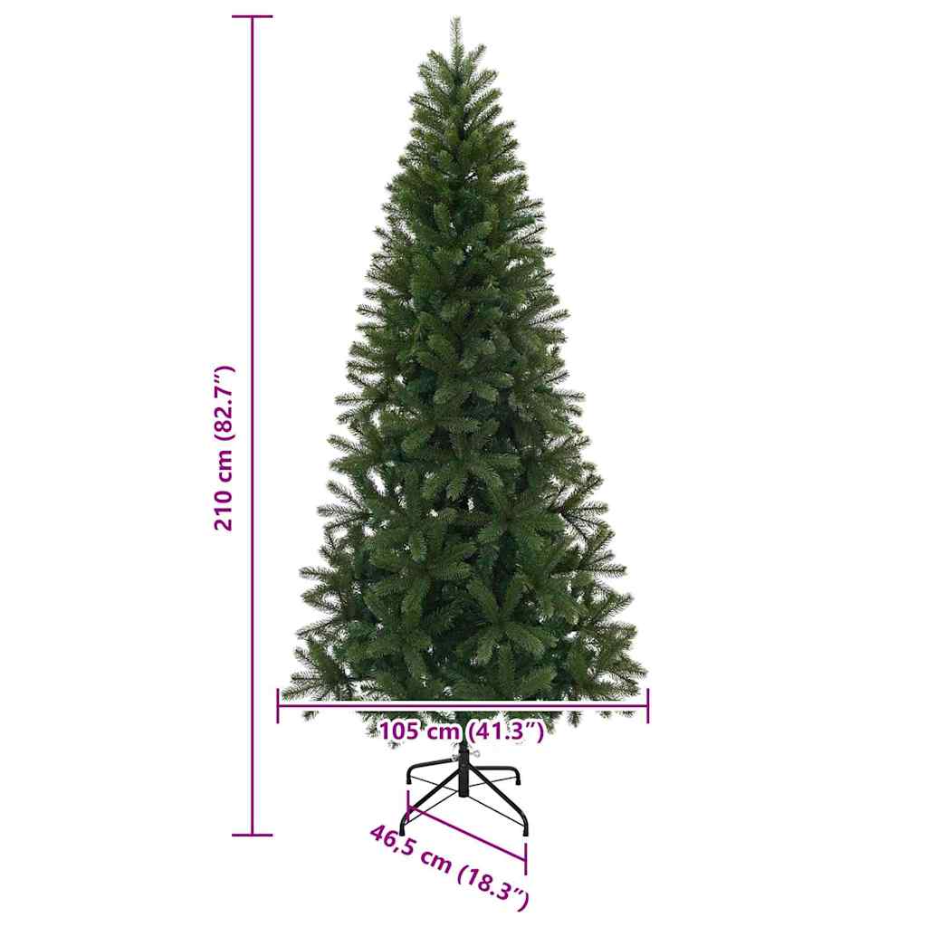 vidaXL Künstlicher Weihnachtsbaum mit 300 LEDs Grün 210 cm PE und PVC