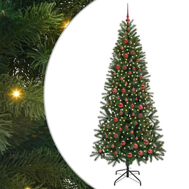 vidaXL Künstlicher Weihnachtsbaum mit 300 LEDs Grün 210 cm PE und PVC