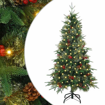 vidaXL Künstlicher klappbarer Weihnachtsbaum Grün 150 cm PE und PVC