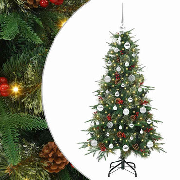 vidaXL Künstlicher klappbarer Weihnachtsbaum Grün 150 cm PE und PVC
