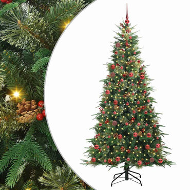 vidaXL Künstlicher klappbarer Weihnachtsbaum Grün 210 cm PE und PVC