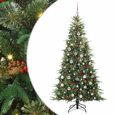 vidaXL Künstlicher klappbarer Weihnachtsbaum Grün 210 cm PE und PVC