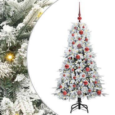 vidaXL Künstlicher klappbarer Weihnachtsbaum Weiß 120 cm PE und PVC