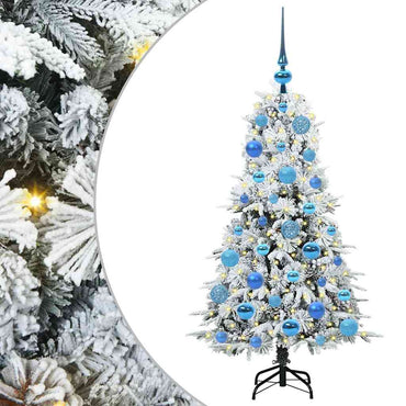 vidaXL Sapin de Noël artificiel pliable blanc 120 cm PE et PVC